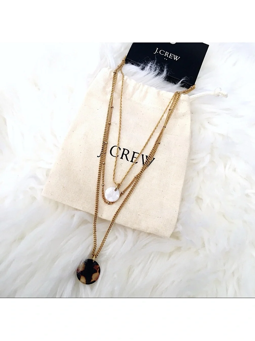 J. Crew Three Layer Tortoise Necklace